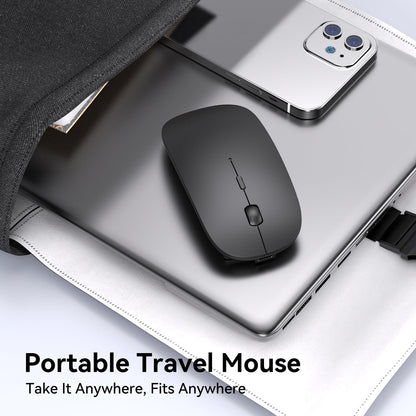 RaceGT Wireless Mouse USB-C & USB-A, Rechargeable Mouse 2.4GHz Silent click 3 Adjustable DPI levels with 4 buttons, with ON/OFF switch for Computer Laptop PC Macbook Pro/Air Chromebook