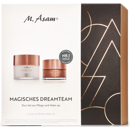 M. Asam gift set with Magic Finish Make-Up Mousse (30 ml) and Magic Care Glow Up Cream (50 ml) - skincare & makeup for a glowing complexion, Christmas gift idea, vegan & silicone-free.