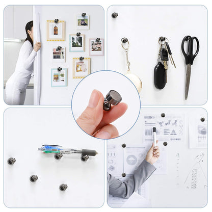 28 small magnets, strong neodymium magnets, extra strong, shiny black decorative magnets for magnetic board, strong refrigerator magnets for whiteboard, refrigerator, card, and kitchen decoration.