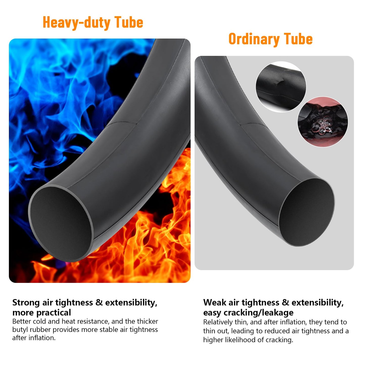 YunSCM 2PCS 45/57-507 Thickened 24 Inch Inner Tube 24x1.75 24x1.95 24x2.0 24x2.10 24x2.125 24x2.25 AV32mm Valve Compatible with 24 Inch Bike Tube/Mountain Bike/E-Bike 24x1.75/1.95/2.125/2.25