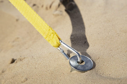 RomiSport set for volleyball: beach volleyball complete set with net, posts, courtline field markings. 8.5m volleyball net for outdoor beach grass park venues.