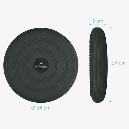 Navaris balance cushion ball seat cushion with air pump - balance mat cushion seat cushion back training - knobs and smooth