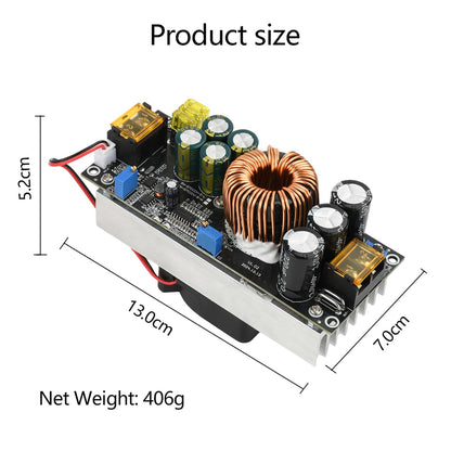 Aideepen Step Up Converter, 1800W 40A DC-DC Boost Converter, adjustable constant voltage and constant current 14-85V to 14-120V
