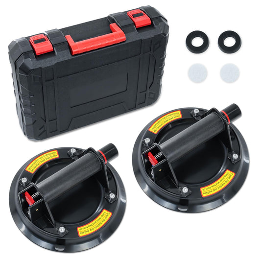 2-pack 8.2" Suction Cup Tile Glass Lifter|Max.Load Capacity 200KG, Vacuum Suction Cup Glass with Portable Tool Box, Vacuum Lifter Glass Sucker for Glass, Tiles, Marble