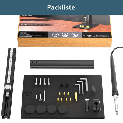 DACKZZM Heat Set Insert Tool, Vertical Heat Press Machine Aluminum Alloy, 8 Piece Melting Aid Set, for M2/M2.5/M3/M4/M5/M6/M8 Threaded Inserts 3D Printing