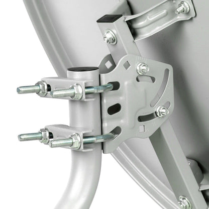 60cm HD satellite system with Twin LNB + 15m coaxial cable 135dB + Satfinder + 2 F-connectors. Digital 2 participant antenna in white for UHD 4K.