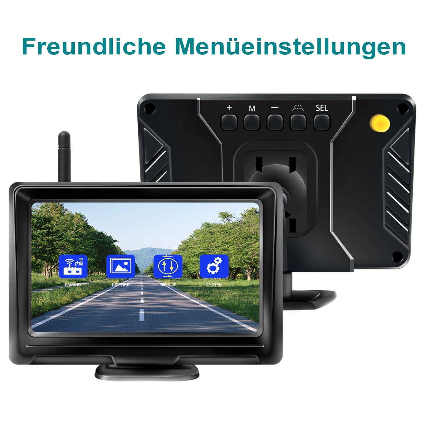 GREENAUTO Wireless Backup Camera, AHD 1080P wireless backup camera with IPS 5 inch Car Monitor Backup Camera System for car, truck, RV, trailer, camper, van