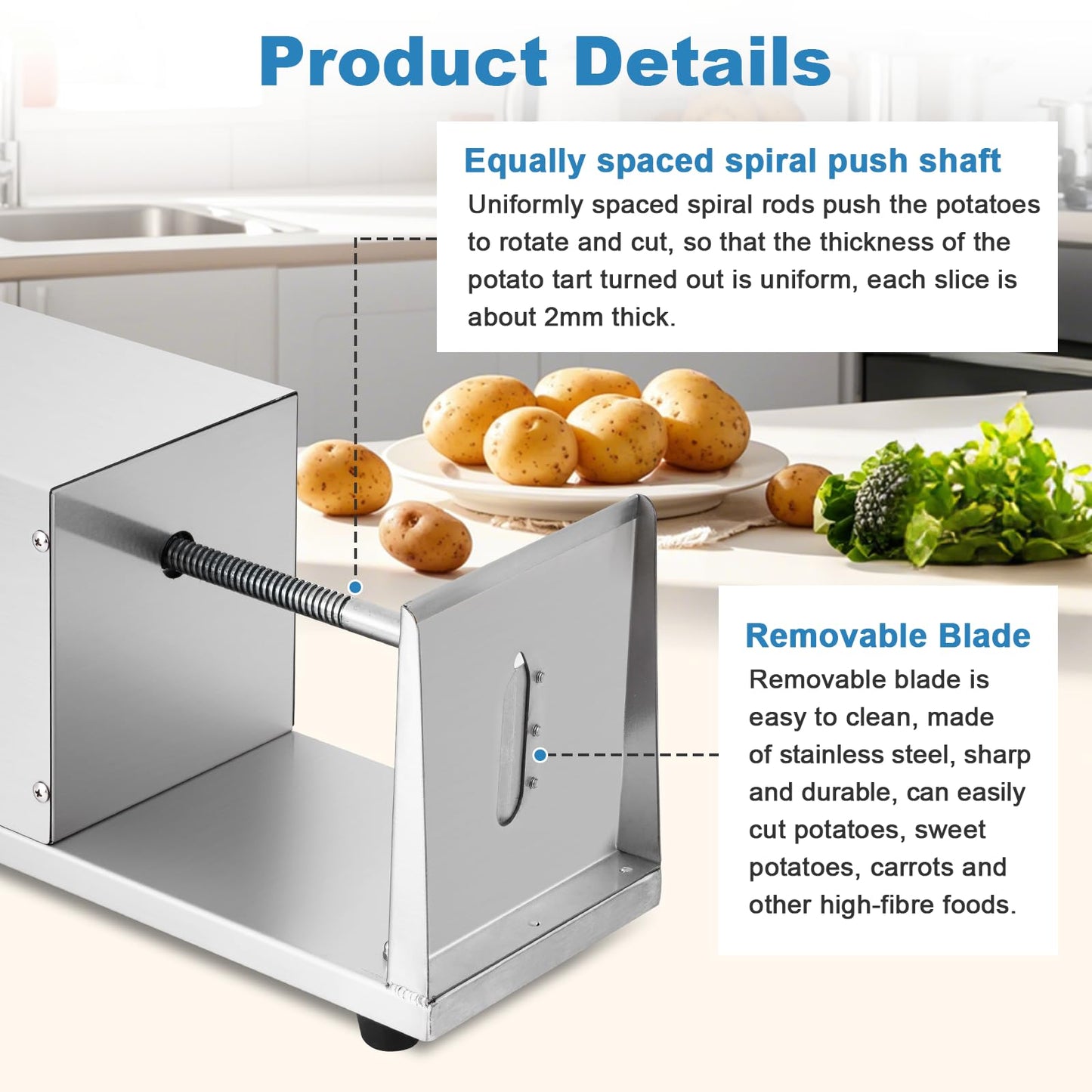 MXBAOHENG Electric Tornado Potato Cutter Automatic Homemade Electric Spiral Potato Slicer Twister Machine Supplier