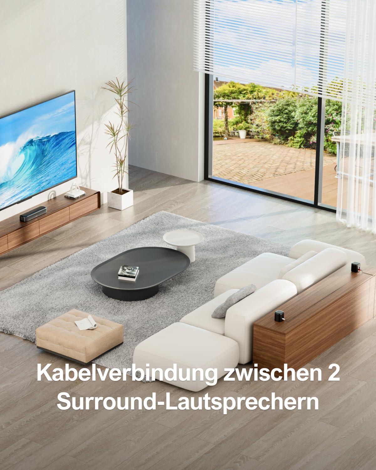 ULTIMEA 5.1 Surround Sound System, soundbar for TV devices with app control, soundbar with subwoofer, 2 surround speakers, home theater sound system with adjustable bass, Bluetooth 5.3, Aura A30