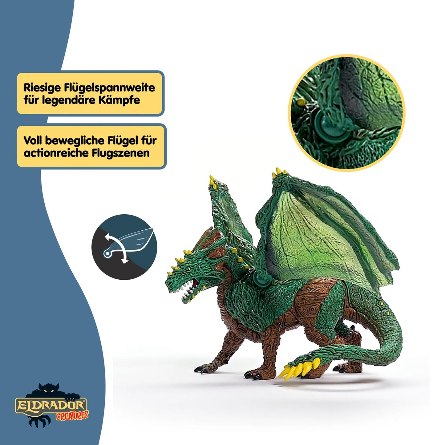 SCHLEICH ELDRADOR Creatures | Jungle Dragon 70791 | detailed monster figurine with movable wings | great gift for girls and boys | toy for ages 7+ | 28 x 17 x 11 cm