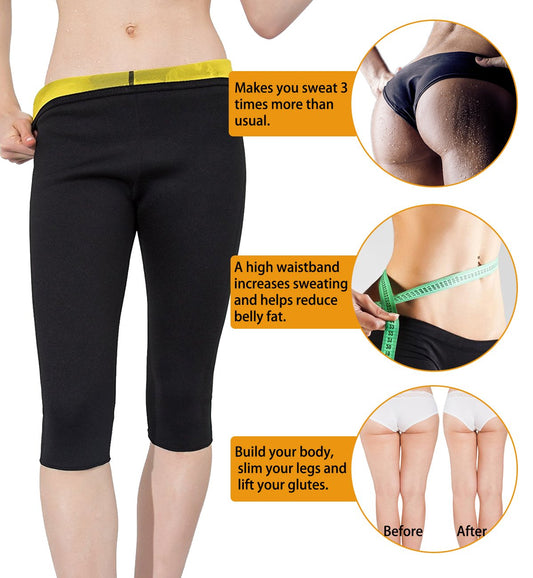 Martiount Women's Sweatpants for Weight Loss Sauna Effect High Waist Weight Loss Leggings for Women Neoprene Training Slim Hot Yoga Tummy Control Workout Capri M