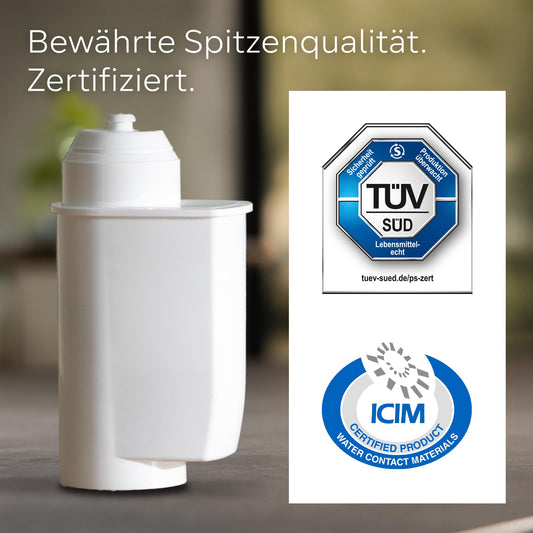 Siemens BRITA Intenza water filter TZ70033A, 3 pieces, reduces water hardness, compatible with EQ series coffee machines and built-in espresso machines.