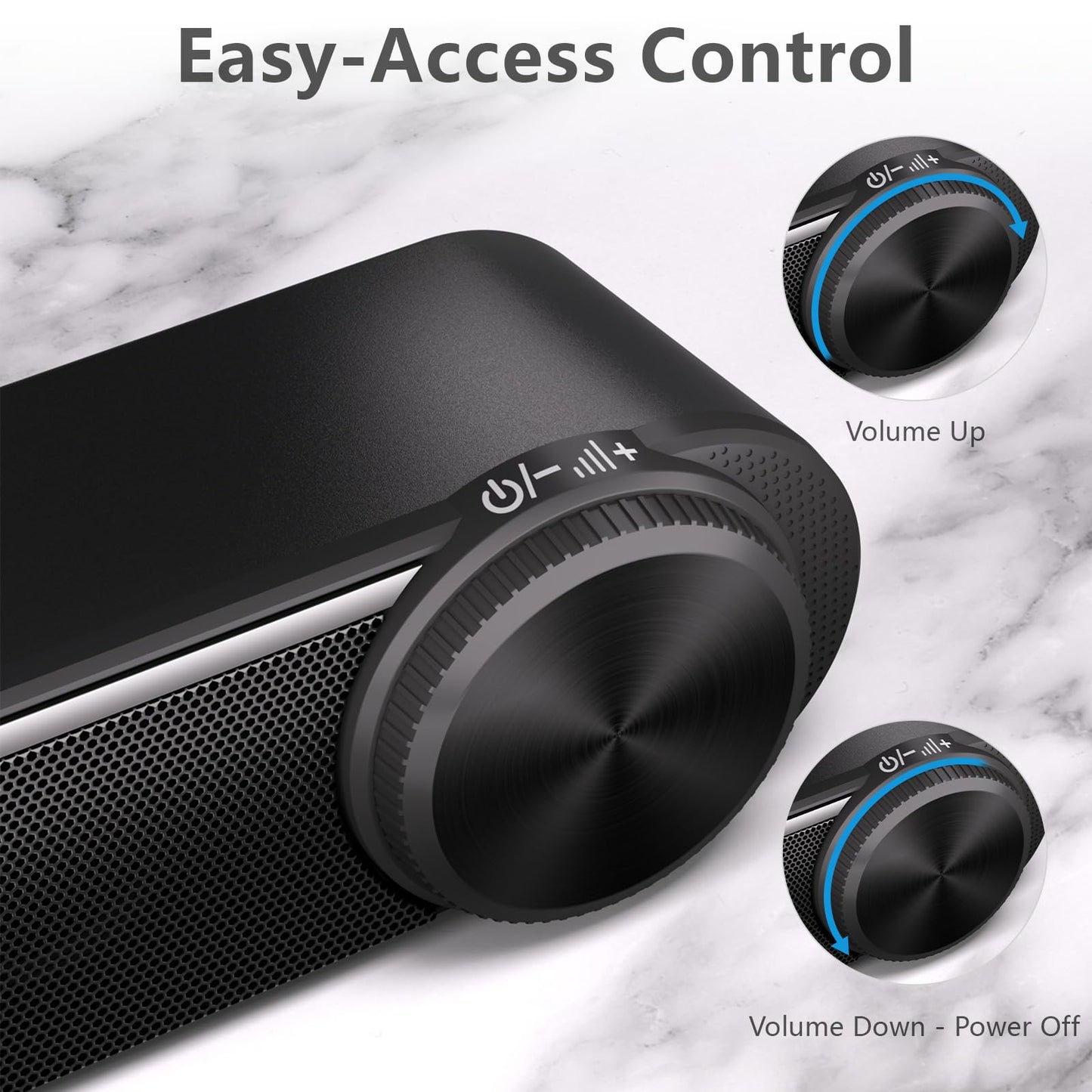 Jeecoo A30 PC speakers, computer speakers for PC, USB powered PC soundbar in black. Speakers for PC, laptop, monitor, iPad, tablets, smartphone (USB+3.5mm)