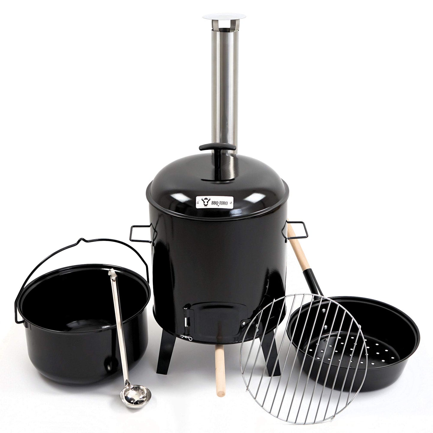 BBQ-Toro Goulash Cannon | Goulash Cauldron | One-Pot Stove | Hungarian Goulash Pot 17 liters enameled with lid for outdoor kitchen field kitchen