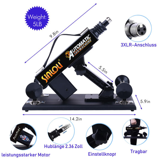 Sex machine, fuck machine with 8 accessories, diameter 8.9 cm Love machine adapter, adult sex toy for women vagina anal orgasm, 3XLR Huge penis for G-spot stimulation...