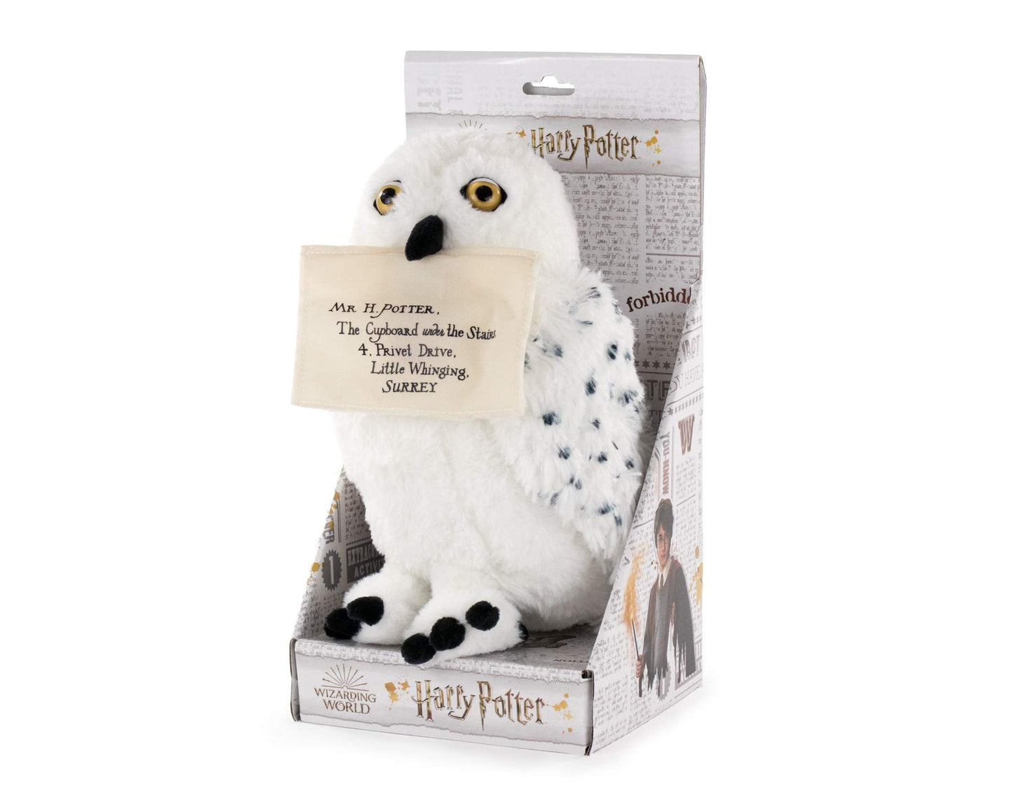 Play by Play Harry Potter - Hedwig White Owl Plush with Magnetic Envelope and Display 9.45"/24cm - Super soft quality