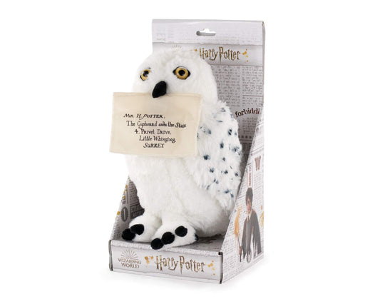 Play by Play Harry Potter - Hedwig White Owl Plush with Magnetic Envelope and Display 9.45"/24cm - Super soft quality