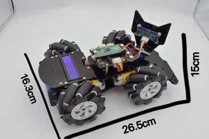 Adeept 4WD Omni-Directional Mecanum Wheels Robotic Car Kit for Raspberry Pi Pico. DIY STEM Remote Controlled Educational Robot Kit with LCD Display and Tutorials.