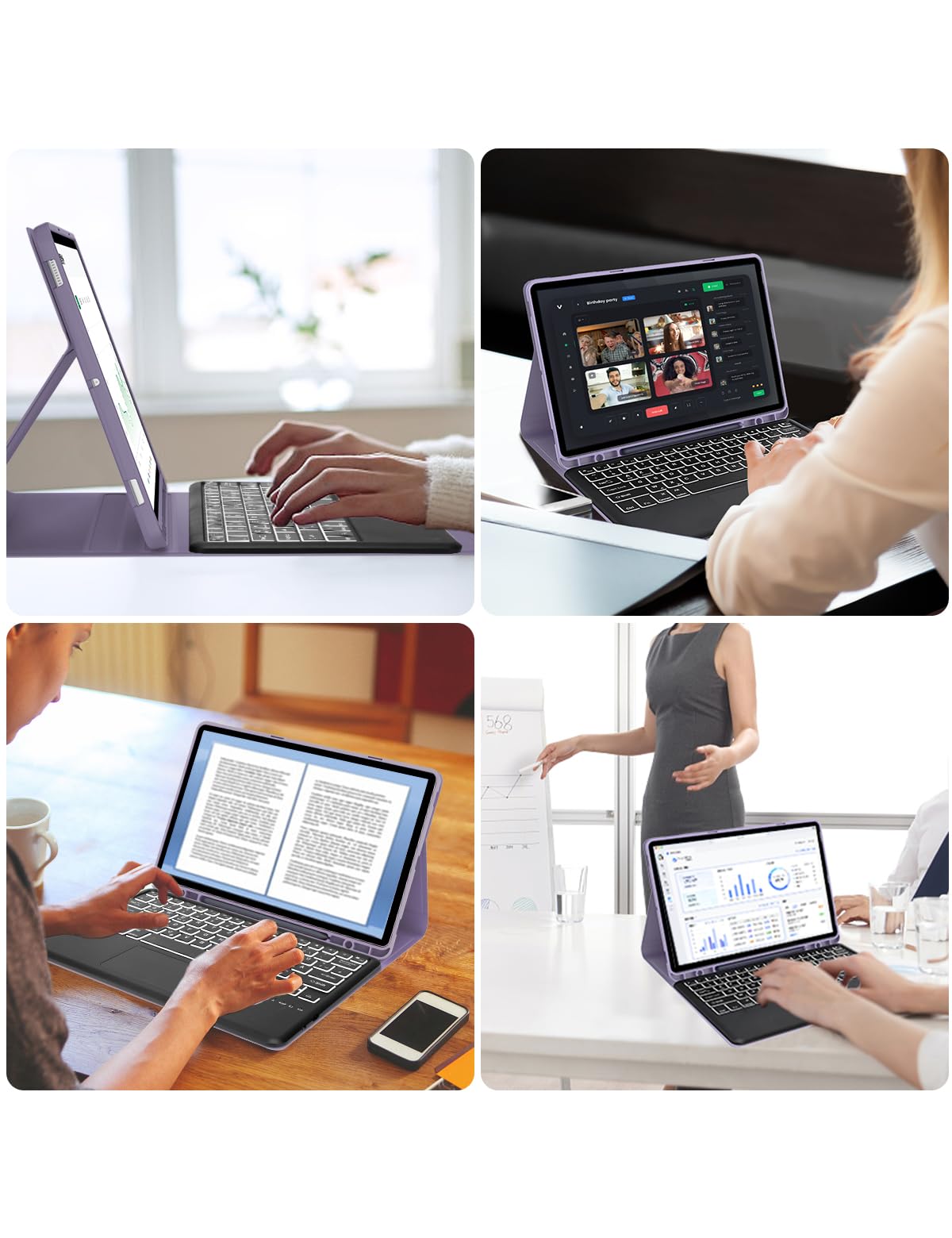 IVEOPPE Galaxy Tab Fe keyboard with touchpad, keyboard case for Galaxy Tab S7 FE/S7+/S8+ 12.4''