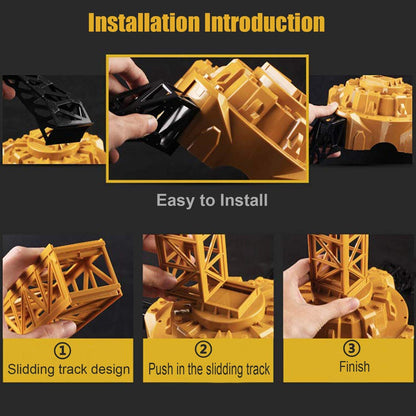 Mini Tudou 128 cm high 2.4 GHz remote-controlled tower crane, 6 channels radio control construction RC crane toy. 680 degree rotation, lift model with tower light and sounds for kids boys.