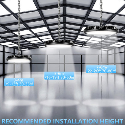 loyal 300W LED high bay light, 30000LM 6000K cool white UFO workshop lamp, IP65 waterproof LEDs industrial lamp for factories airport patio restaurant workshop