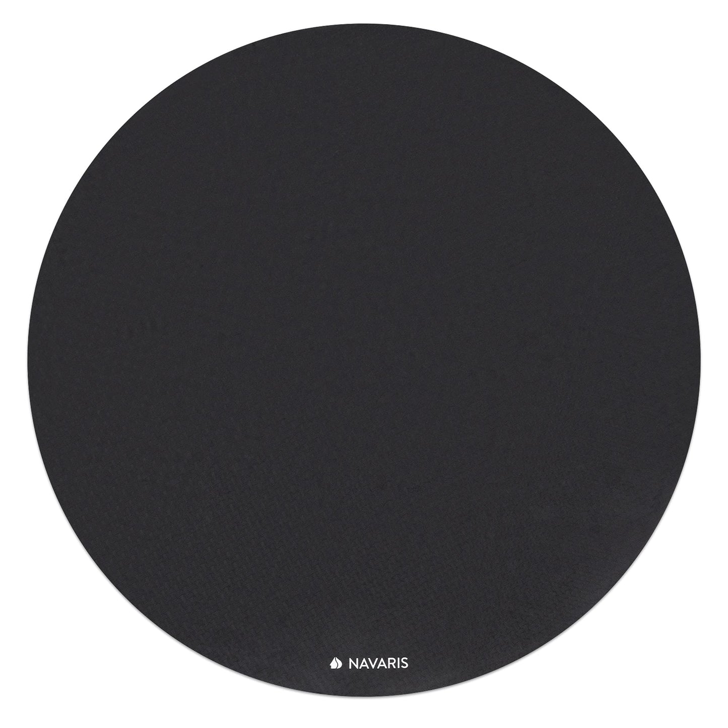 Navaris round non-slip yoga mat large - Ø 120cm yoga mat extra large - 0.6cm thick - fitness mat for men and women - sports mat gymnastics mat - black