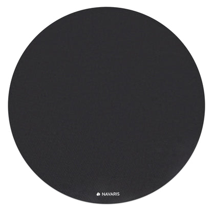 Navaris round non-slip yoga mat large - Ø 120cm yoga mat extra large - 0.6cm thick - fitness mat for men and women - sports mat gymnastics mat - black