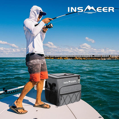 INSMEER Large Cooler Bag with Wheels, 40L / 60 Can Cooler Bag Foldable, Waterproof Shopping Cart Beach Tire Cooler Trolley, for Beach, Camping, Picnics, Grocery Shopping