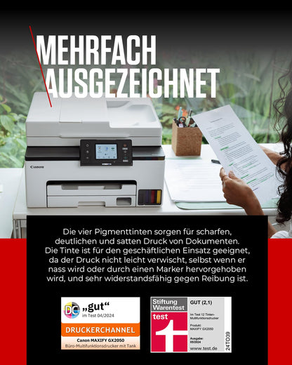 Canon MAXIFY GX2050 printer for home & office - color printer & scanner all-in-one wireless | MegaTank inkjet printer, copier, scanner & fax | WiFi, Ethernet & USB connection A4 printer