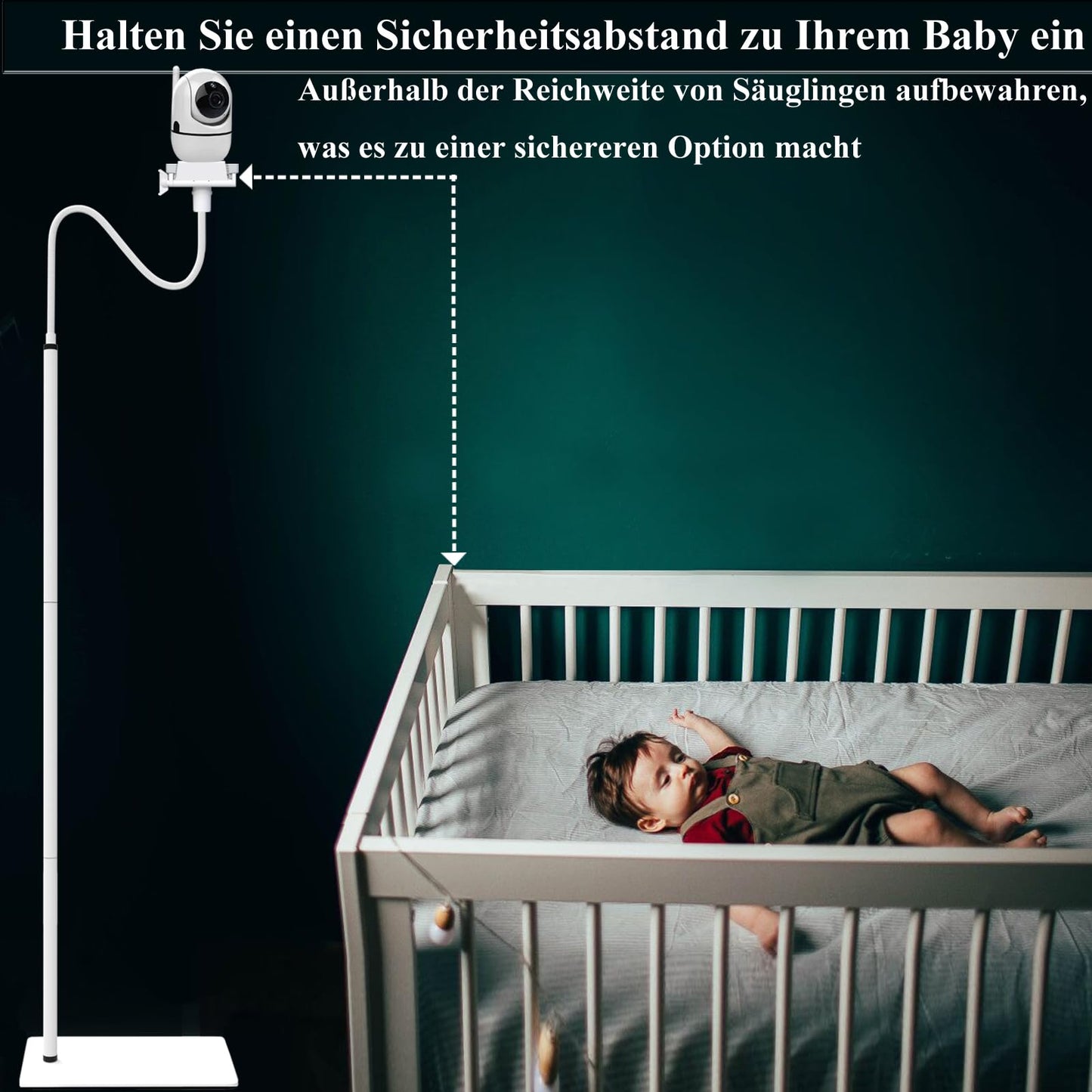 Derebir Baby Monitor Holder Stand for GHB, Philips Avent SCD923/26, SCD843/26, momcozy, Blemil, HelloBaby, Jeeber, BOIFUN 6T/Camera. Flexible floor multi-function stand Baby Monitor Holder Mount (68.8 inch)