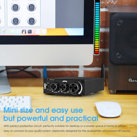 Nobsound 200W Mini Bluetooth Digital Amplifier HiFi Stereo Amp with Bass and Treble Control for Home Speakers
