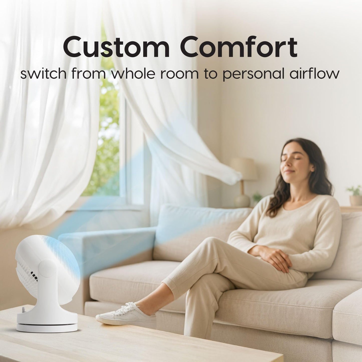 Iris Ohyama Woozoo, 23㎡, Fan, White, 3 speeds, Remote Control, Oscillating, Silent, Table Fan, Desk Fan, Floor Fan, Portable, Cooling, PCF-MKC18