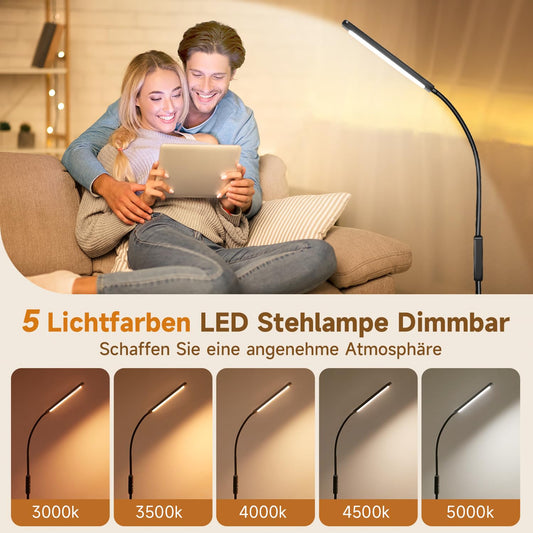 Floor lamp living room, dimmable floor lamp, 25 modes LED floor lamp living room dimmable, 1000 lumens reading lamp, black LED floor lamp, remote control/timer. Floor lamp, living room standing lamp.