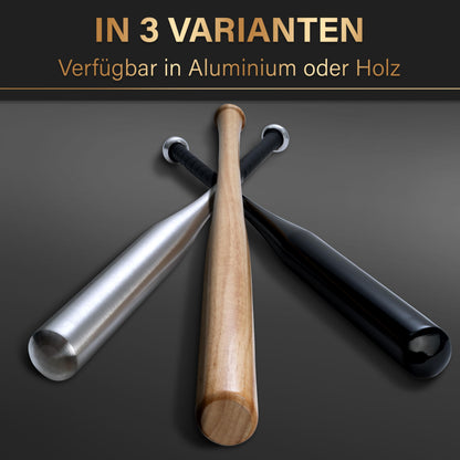 HEROESWORK Baseball bat made of wood or aluminum - Solidly crafted (wood), Non-slip grip 31 inches