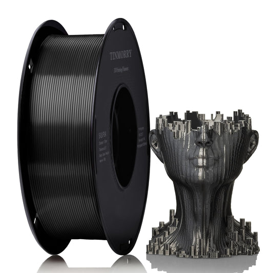Silk PLA Filament 1.75mm, TINMORRY 3D Printer Filament, 1kg, 1 Spool, Iron Black