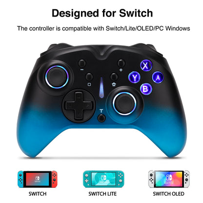 VooFun Switch Controller, Wireless Switch Pro Controller compatible with Switch/OLED/Lite/PC Windows, Bluetooth Gamepad with motion control, dual vibration, turbo, wake-up function.