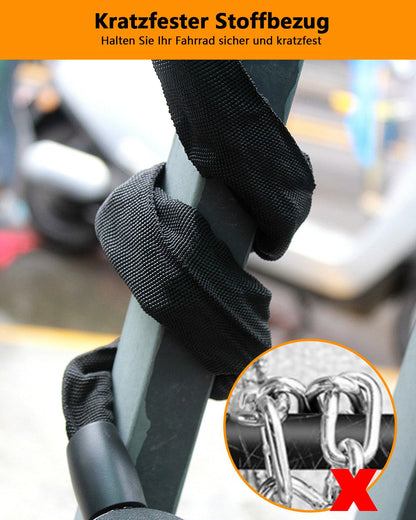 E-scooter lock, handcuff lock with key, lock for e-scooter with rubber lock sleeve, bike lock high security, 90cm, ideal for e-scooter, bike, stroller (key lock A)