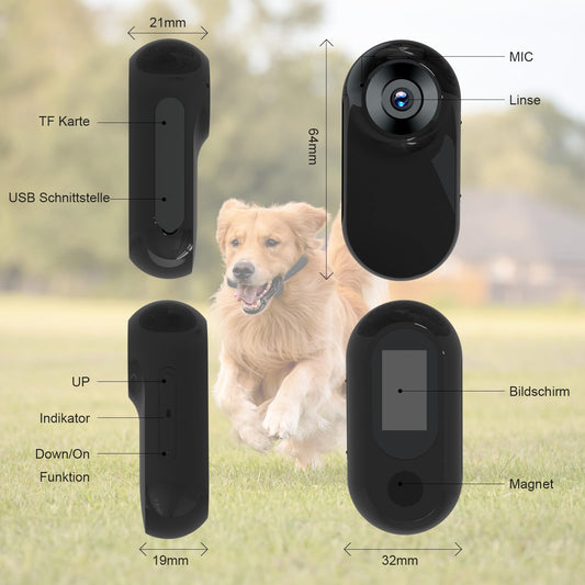 Dog camera Cat camera Collar Pet Camera with 16GB SD Card, Cat collar Dog collar Adjustable with Mini Storage Camera, HD 1080P Dog Cat Surveillance Camera Pet Camera Outdoor/Indoor