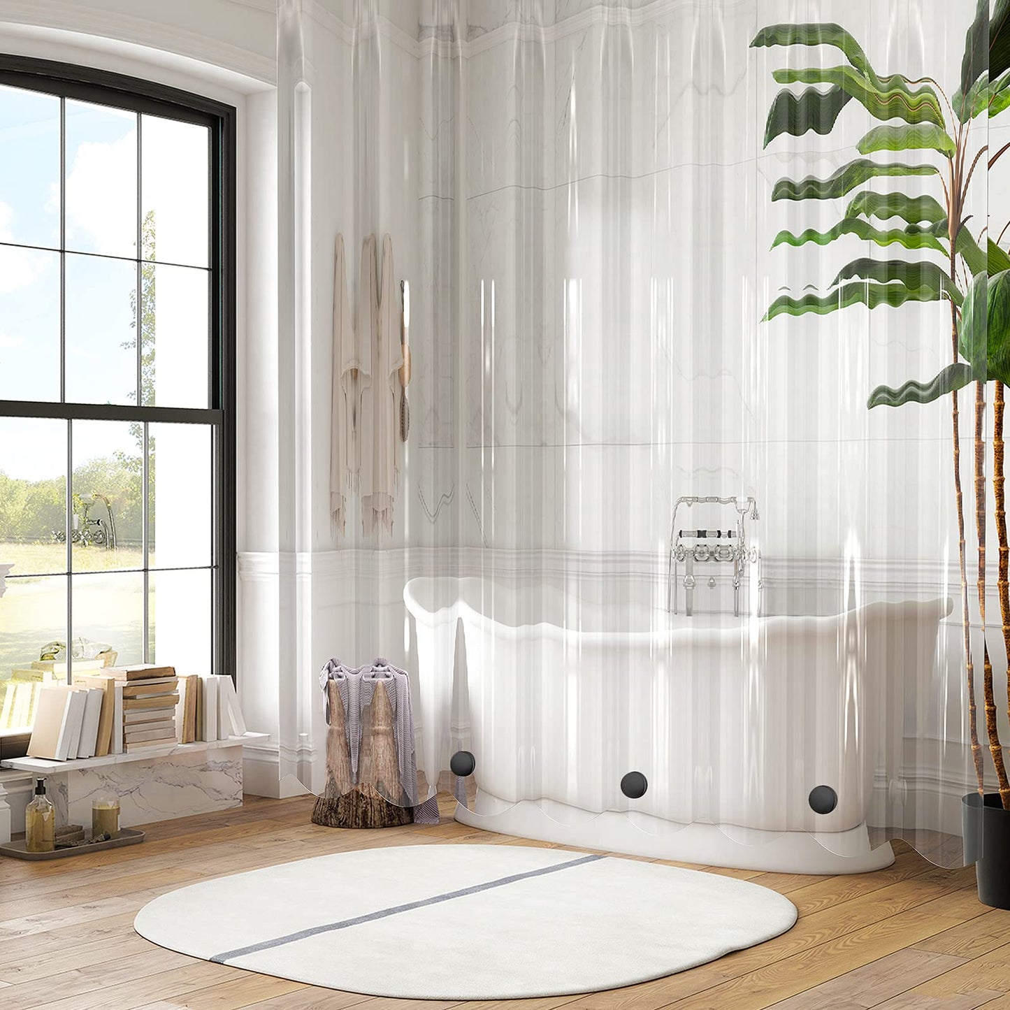 VANZAVANZU Shower Curtain Weights, Rustproof, Shower Curtain Magnets with Silicone Coating to Prevent Blowing Away by the Wind.