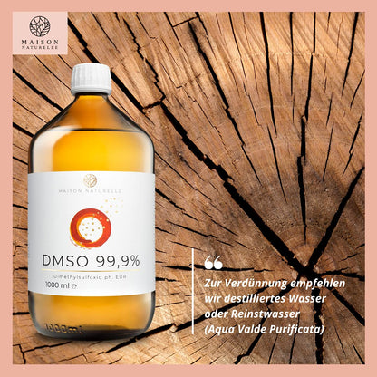 MAISON NATURELLE ® DMSO 99.9% - 1000 ml in amber glass | Dimethylsulfoxide solution in pharmaceutical grade | Maison Naturelle | DMSO Drops - Highly pure & laboratory tested (1 l (1 pack))