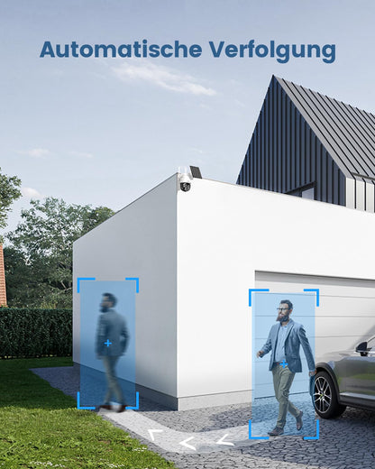 AOSU 3K Outdoor Battery Solar Surveillance Camera, 5MP Wireless WiFi Outdoor Security Camera, 360° Panoramic PTZ, Auto Tracking, Night Vision, 2 Pack.