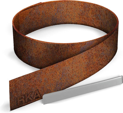 IRKA lawn edging Corten steel L15m H20cm - Flexible bed edging 1 mm thick lawn edging strip for garden bed bordering bed edging