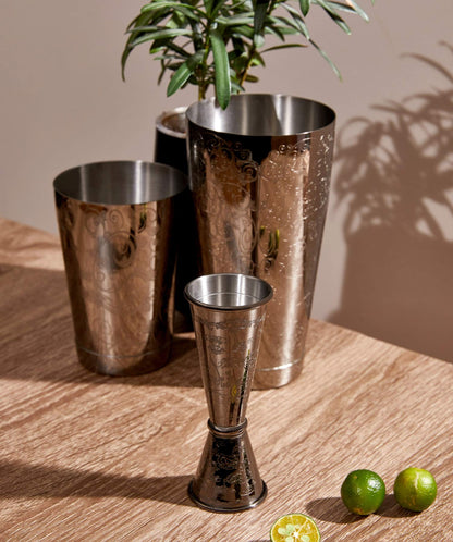 Sky Fish Cocktail Shaker Set, Etched Cocktail Shaker Kit in Gift Box 7 Piece Set, Hand wash only. (Black)