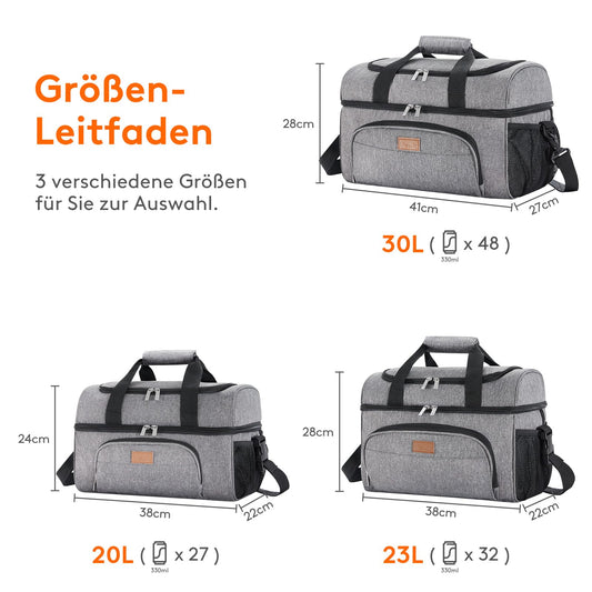 Lifewit 23L large cooler bag for 27/32/48 cans, insulated lunch bag, lightweight, portable cooler bag, double layer for picnic, beach, work, travel.