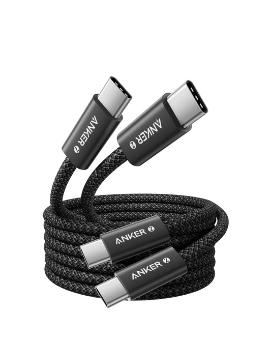 Anchor USB C to USB C Cable, [2 Pack 1.8m] 240W USB C Cable, braided and dirt-resistant USB C charging cable for iPhone 17 16 15 Series Galaxy S24 S23 MacBook Pro Air iPad Pro Air