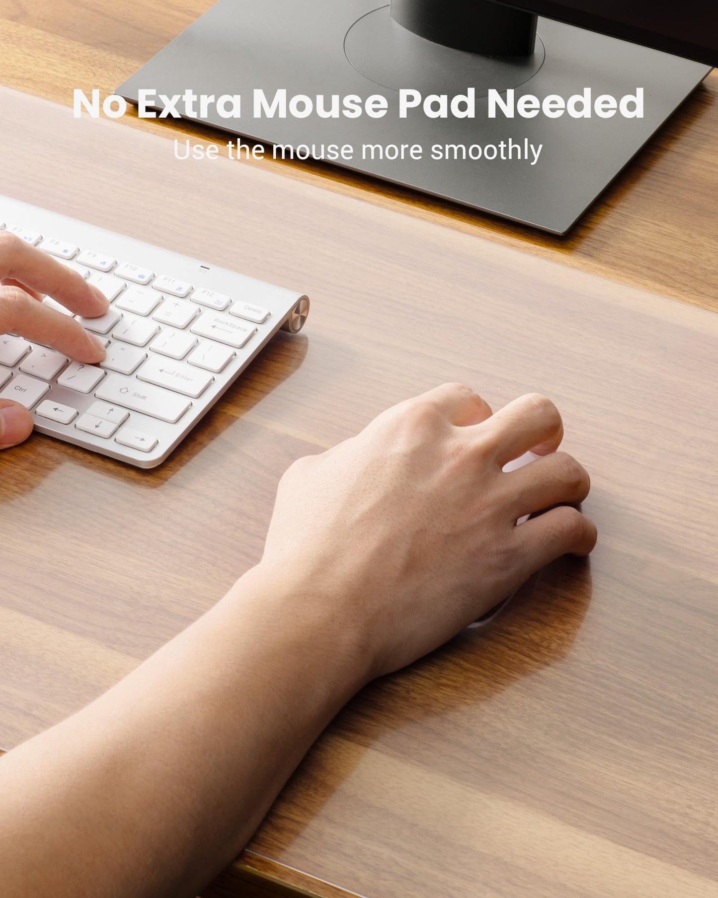 YSAGi Desk Pad Transparent, Clear Large Mouse Pad, Waterproof Desk Mat Writing Pad Clear, Table Protector Pad Desk Accessory for Office & Home (80 x 50 cm)