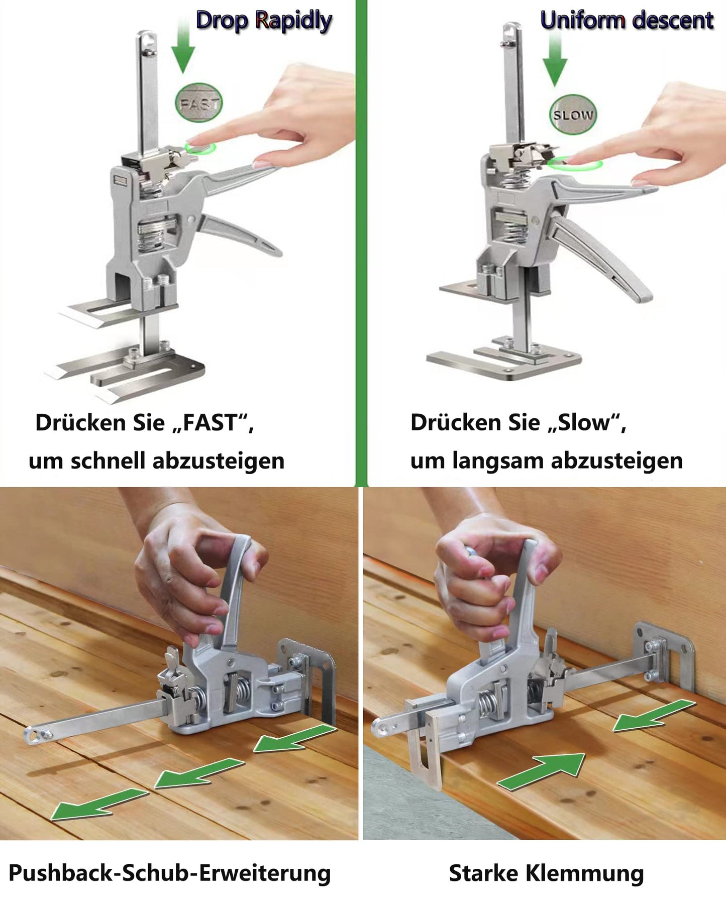 ZMURED labor-saving arm, 2-piece arm-hand lifting tool, slowed down wall tile locator, multifunctional height adjustment, lifting device for door, furniture, panels, cabinet, board lifter