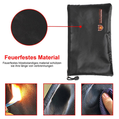 2 pieces Fireproof Document Bag 34x25cm, Waterproof Fire Resistant Safe Bag, Fireproof Money Storage, Large Capacity File Bag for Documents/Money/Passport/Bank Files and Cash