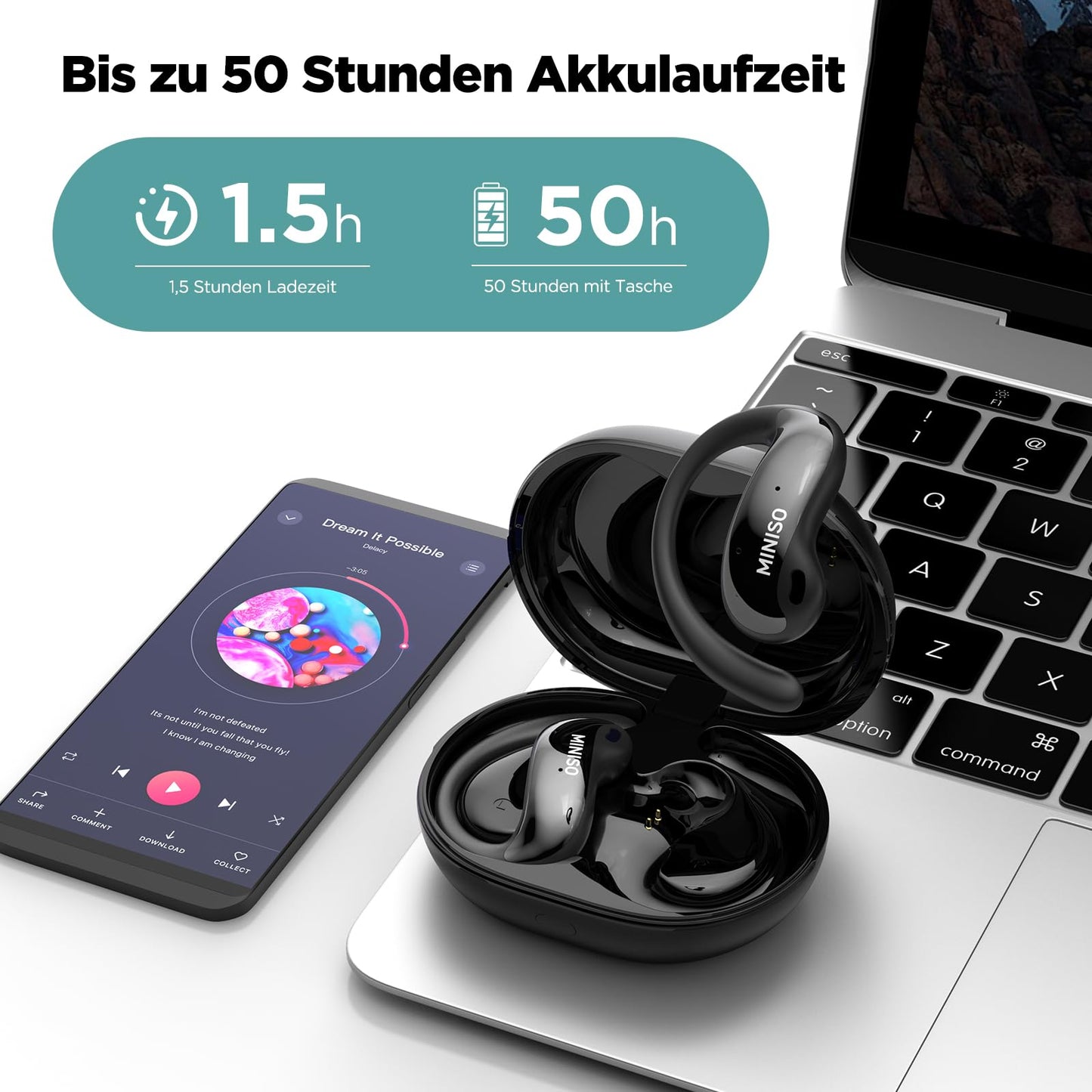 MINISO MS188 AI Translator Headphones, 3-in-1 translation headphones for 134 languages with LCD touchscreen, Bluetooth 5.4 language translator headphones, suitable for studying, traveling, and business.