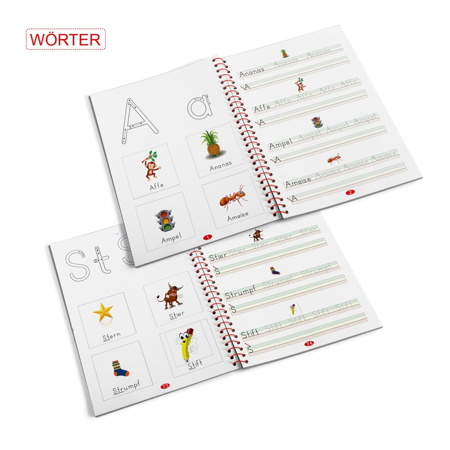 WRITE GUIDE 3pc set Writing exercise books for beginners with pre-printed letters, numbers, and words | Learning system developed by teachers, professors, and students.